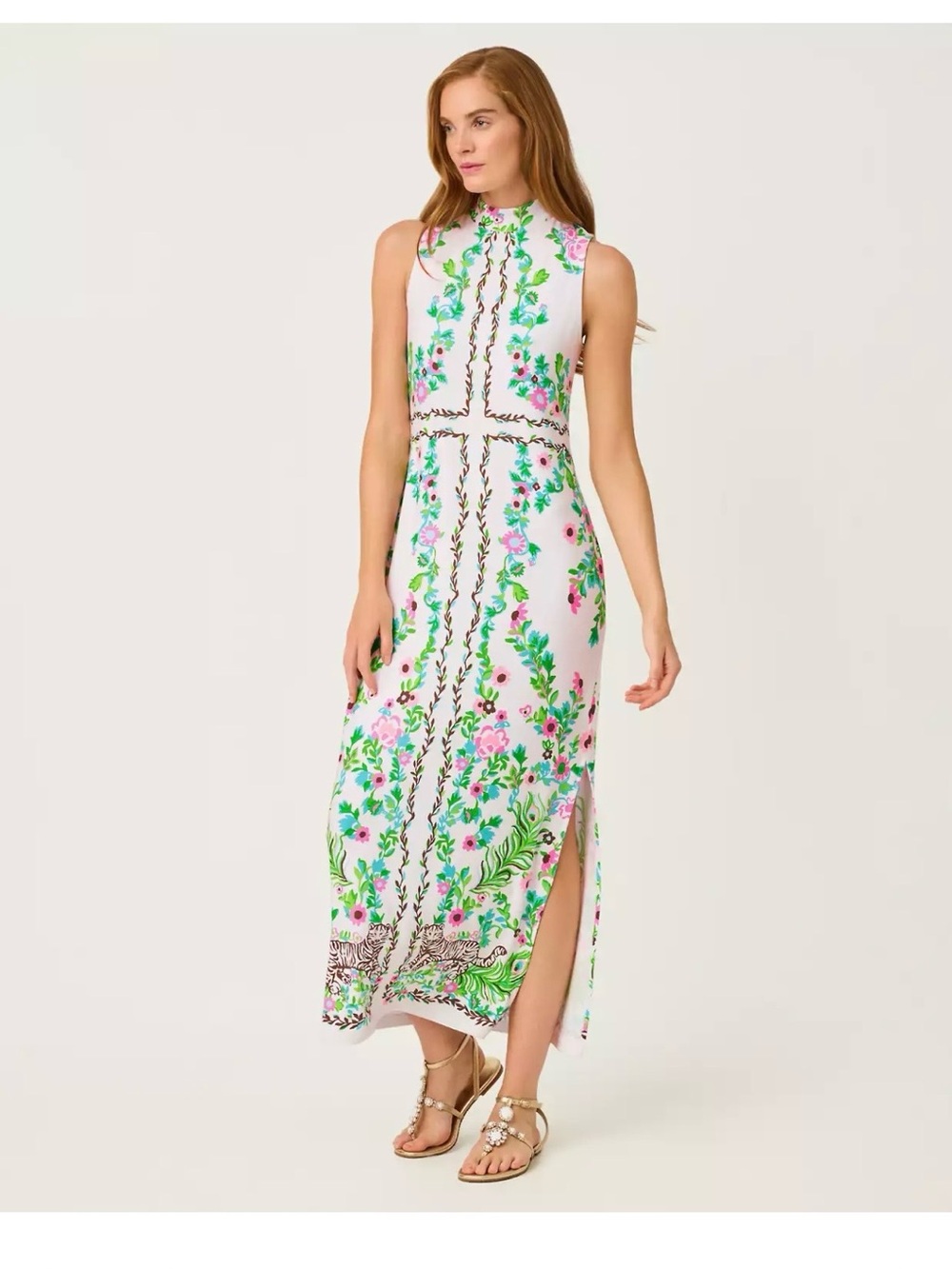Lilly Pulitzer Wellington Maxi dress BWT sz S Resirt White Royal Zoo